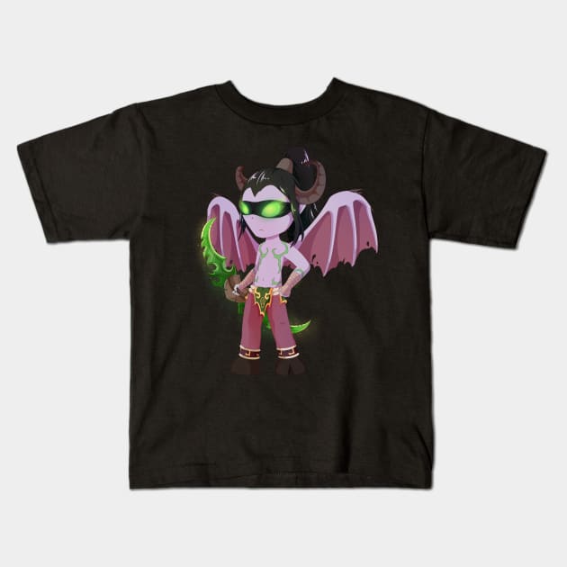 Illidan Kids T-Shirt by PatchNpaw